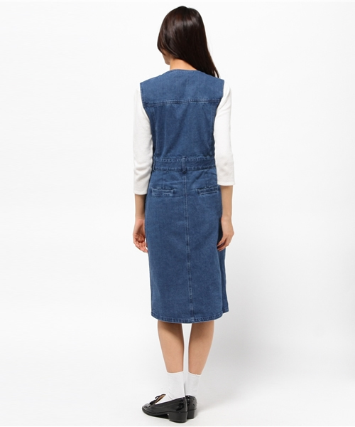 Kastane（カスタネ）の「【Kastane】デニムV開きワンピース（ワンピース・レディース・ブルー・FREE）」の3枚目の写真