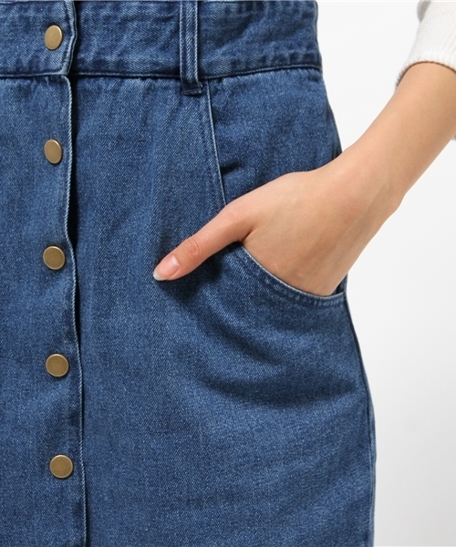 Kastane（カスタネ）の「【Kastane】デニムV開きワンピース（ワンピース・レディース・ブルー・FREE）」の7枚目の写真