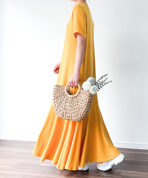 半袖マキシマーメイドワンピース