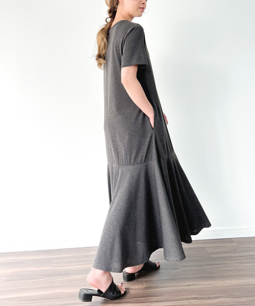 半袖マキシマーメイドワンピース