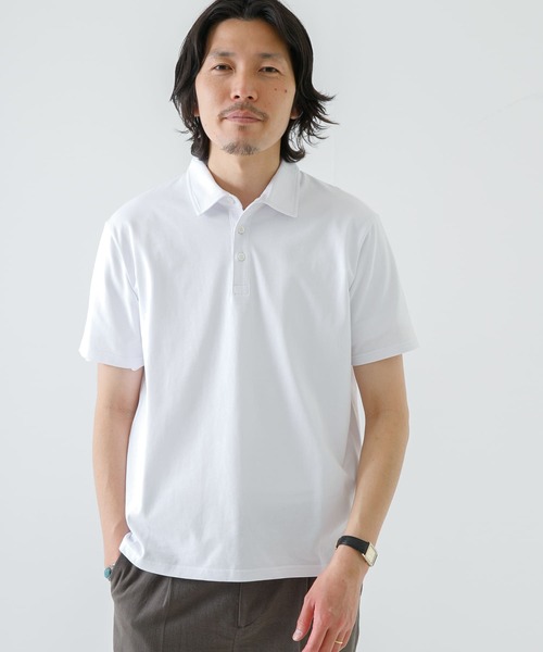 URBAN RESEARCH ROSSO MEN（アーバンリサーチロッソメン）の「『XLサイズあり』『抗菌/防臭』ハイパフォーマンスコットン天竺ポロシャツ（ポロシャツ・メンズ・ホワイト/ブラック/グレー系その他/カーキ/ネイビー/オレンジ・SMALL/MEDIUM/LARGE/X-LARGE）」の2枚目の写真