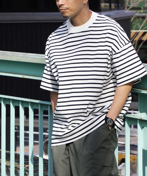 BACK NUMBER（バックナンバー）の「【BACK NUMBER】ビッグシルエットボーダーTシャツ（Tシャツ/カットソー・メンズ・ホワイト×ネイビー/ネイビー×ホワイト・S/M/L/XL）」の10枚目の写真