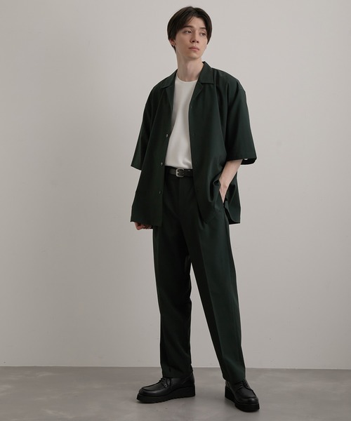 JUNRED(ジュンレッド)の「エアリーストレッチタックストレートパンツ(スラックス・メンズ・チャコールグレー/ライトグレー/ダークグリーン・L/M/S)」の14枚目の写真