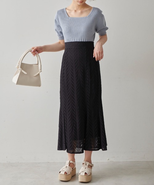 FREE'S MART（フリーズマート）の「◆カットワークレースマーメイドスカート（スカート・レディース・ブラック/ホワイト/ブルー・SMALL/MEDIUM）」の13枚目の写真