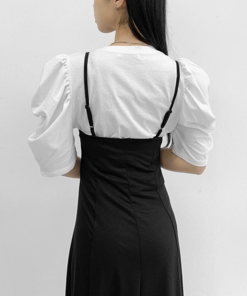 LVEU.(ラブユ.)の「Front cross long one-piece / フロントクロスロングワンピース(ワンピース・レディース・ブラック・FREE)」の4枚目の写真