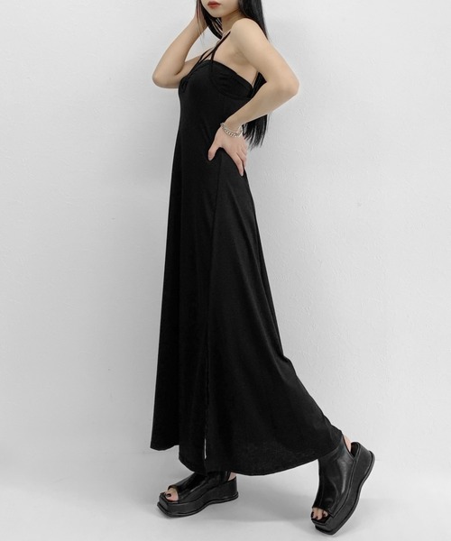 LVEU.(ラブユ.)の「Front cross long one-piece / フロントクロスロングワンピース(ワンピース・レディース・ブラック・FREE)」の12枚目の写真