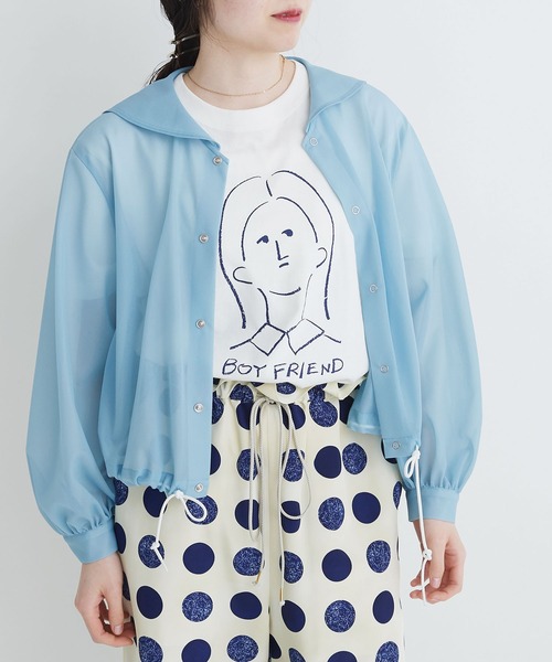 I am I in fact...（アイアムアイインファクト）の「●Organdy SAILOR COLLAR ブルゾン（ブルゾン・レディース・サックスブルー/ブラック/ホワイト・FREE）」の3枚目の写真