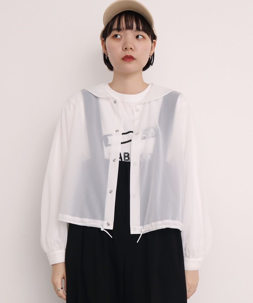 I am I in fact...（アイアムアイインファクト）の「●Organdy SAILOR COLLAR ブルゾン（ブルゾン・レディース・サックスブルー/ブラック/ホワイト・FREE）」の5枚目の写真