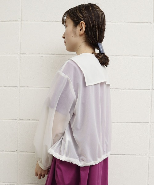 I am I in fact...（アイアムアイインファクト）の「●Organdy SAILOR COLLAR ブルゾン（ブルゾン・レディース・サックスブルー/ブラック/ホワイト・FREE）」の14枚目の写真