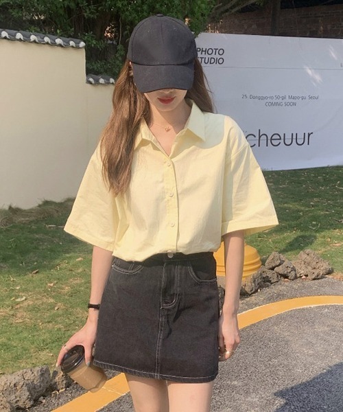 gossip！ロサンゼルス（ゴシップロサンゼルス）の「ビッグシルエットシャツ（シャツ/ブラウス・レディース・イエロー/ホワイト/ピンク/ブルー・FREE）」の3枚目の写真