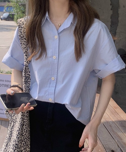 gossip！ロサンゼルス（ゴシップロサンゼルス）の「ビッグシルエットシャツ（シャツ/ブラウス・レディース・イエロー/ホワイト/ピンク/ブルー・FREE）」の2枚目の写真