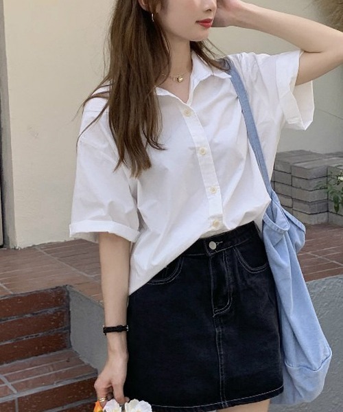 gossip！ロサンゼルス（ゴシップロサンゼルス）の「ビッグシルエットシャツ（シャツ/ブラウス・レディース・イエロー/ホワイト/ピンク/ブルー・FREE）」の8枚目の写真