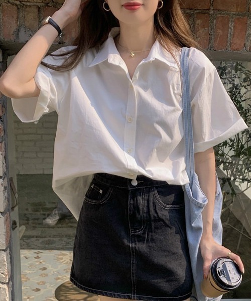 gossip！ロサンゼルス（ゴシップロサンゼルス）の「ビッグシルエットシャツ（シャツ/ブラウス・レディース・イエロー/ホワイト/ピンク/ブルー・FREE）」の11枚目の写真