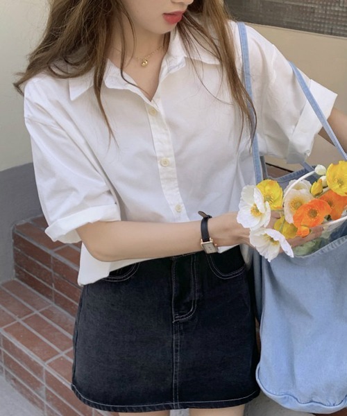 gossip！ロサンゼルス（ゴシップロサンゼルス）の「ビッグシルエットシャツ（シャツ/ブラウス・レディース・イエロー/ホワイト/ピンク/ブルー・FREE）」の12枚目の写真