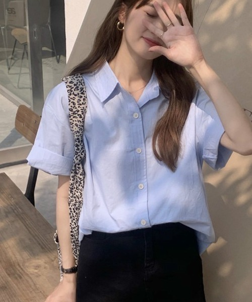 gossip！ロサンゼルス（ゴシップロサンゼルス）の「ビッグシルエットシャツ（シャツ/ブラウス・レディース・イエロー/ホワイト/ピンク/ブルー・FREE）」の16枚目の写真