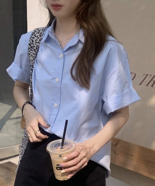 gossip！ロサンゼルス（ゴシップロサンゼルス）の「ビッグシルエットシャツ（シャツ/ブラウス・レディース・イエロー/ホワイト/ピンク/ブルー・FREE）」の17枚目の写真