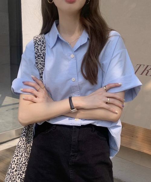 gossip！ロサンゼルス（ゴシップロサンゼルス）の「ビッグシルエットシャツ（シャツ/ブラウス・レディース・イエロー/ホワイト/ピンク/ブルー・FREE）」の18枚目の写真