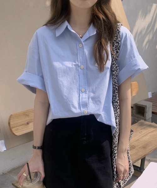 gossip！ロサンゼルス（ゴシップロサンゼルス）の「ビッグシルエットシャツ（シャツ/ブラウス・レディース・イエロー/ホワイト/ピンク/ブルー・FREE）」の19枚目の写真