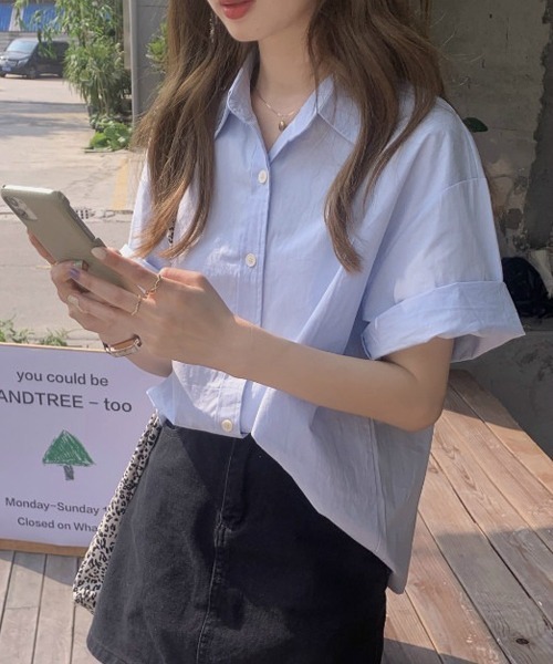 gossip！ロサンゼルス（ゴシップロサンゼルス）の「ビッグシルエットシャツ（シャツ/ブラウス・レディース・イエロー/ホワイト/ピンク/ブルー・FREE）」の21枚目の写真