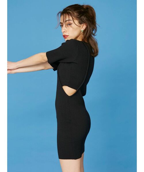 EVRIS（エヴリス）の「サイドオープンニットワンピース（ワンピース・レディース・ブラック/ベージュ/ピンク・FREE）」の6枚目の写真