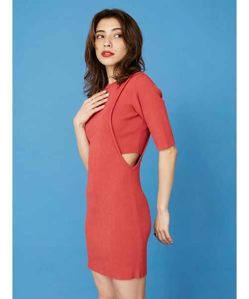 EVRIS（エヴリス）の「サイドオープンニットワンピース（ワンピース・レディース・ブラック/ベージュ/ピンク・FREE）」の12枚目の写真