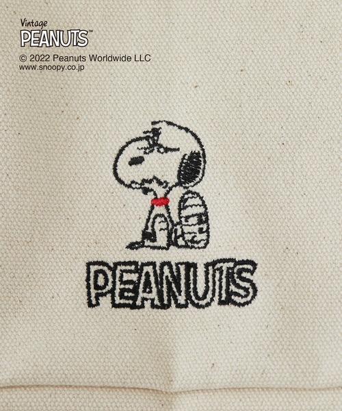 EFOLE（エフォル）の「【EFOLE】 【PEANUTS×EFOLE】 スヌーピー 刺しゅうキャンバス パイピング トートバッグ（トートバッグ・レディース・オフホワイト・FREE）」の5枚目の写真