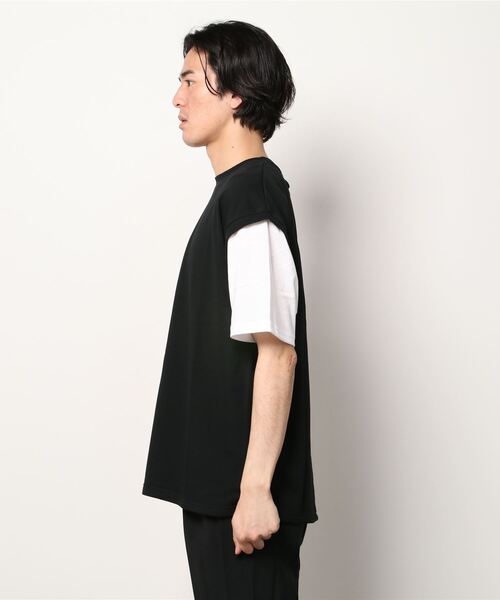 Growth by in the attic（グロウスバイインジアティック）の「ネックレス付きフェイク袖ベスト ルーズ半袖Tシャツ（Tシャツ/カットソー・メンズ・杢グレー/ベージュ/モスグリーン/ブラック・L/M）」の21枚目の写真