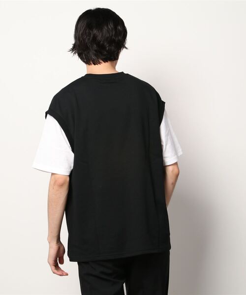 Growth by in the attic（グロウスバイインジアティック）の「ネックレス付きフェイク袖ベスト ルーズ半袖Tシャツ（Tシャツ/カットソー・メンズ・杢グレー/ベージュ/モスグリーン/ブラック・L/M）」の22枚目の写真