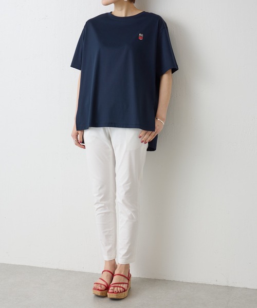 BEARDSLEY(ビアズリー)の「MarketワッペンゆるT(Tシャツ/カットソー・レディース・ホワイト/ネイビー・FREE)」の18枚目の写真