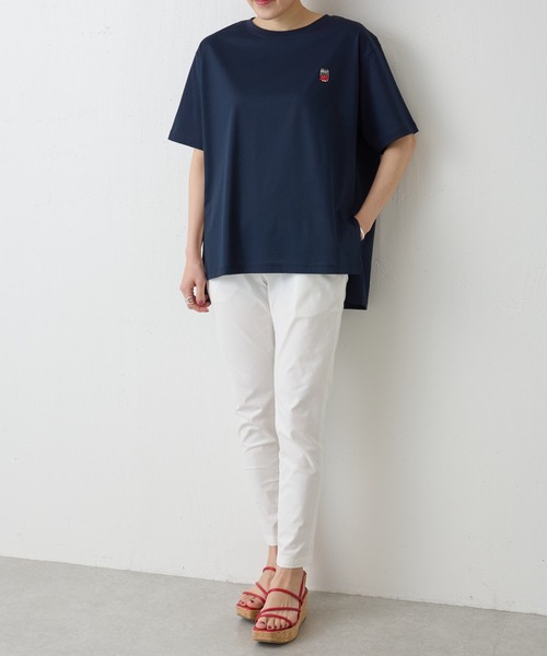 BEARDSLEY(ビアズリー)の「MarketワッペンゆるT(Tシャツ/カットソー・レディース・ホワイト/ネイビー・FREE)」の7枚目の写真