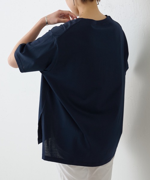 BEARDSLEY(ビアズリー)の「MarketワッペンゆるT(Tシャツ/カットソー・レディース・ホワイト/ネイビー・FREE)」の22枚目の写真