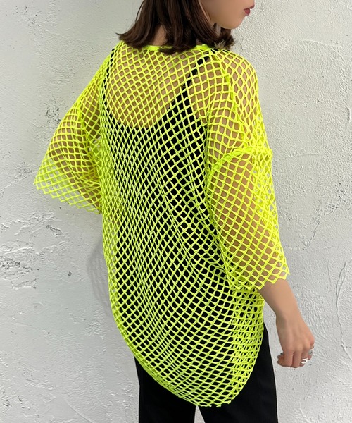 apres jour mignon（アプレジュールミニョン）の「メッシュトップス【ZOZOTOWN限定アイテム】（Tシャツ/カットソー・レディース・ブラック/オフホワイト/ピンク/イエロー・X-LARGE/フリー）」の14枚目の写真