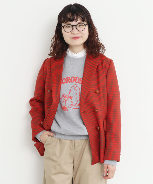 CHILD WOMAN(チャイルドウーマン)の「HUMOROUS GUY発泡プリント スウェット(Tシャツ/カットソー・レディース・ネイビー/レッド/グレー・FREE)」の12枚目の写真