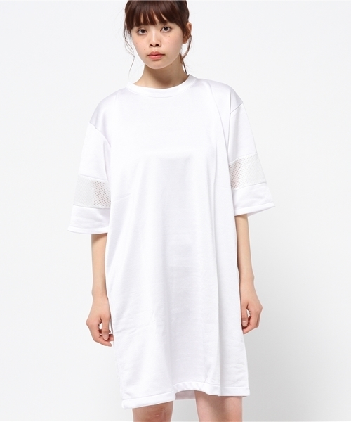 OUTLET（アウトレット）の「【robbem】メッシュ切替ワンピース（ワンピース・レディース・ネイビー/ホワイト・FREE）」の2枚目の写真