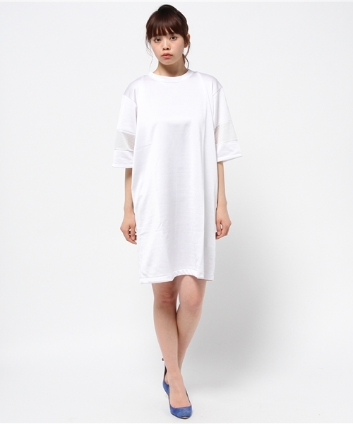 OUTLET（アウトレット）の「【robbem】メッシュ切替ワンピース（ワンピース・レディース・ネイビー/ホワイト・FREE）」の6枚目の写真