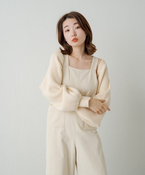 Kastane(カスタネ)の「【2022AWアイテム】リブニットボレロ(カーディガン/ボレロ・レディース・ブラック/アイボリー/ライトグレー・FREE)」の12枚目の写真