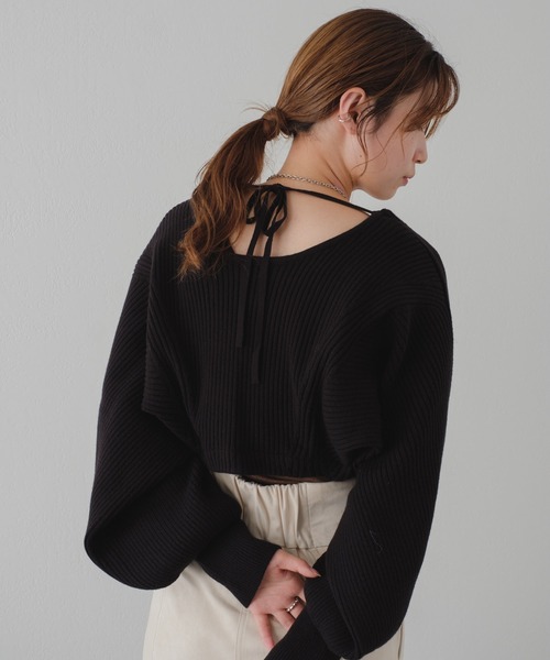 Kastane(カスタネ)の「【2022AWアイテム】リブニットボレロ(カーディガン/ボレロ・レディース・ブラック/アイボリー/ライトグレー・FREE)」の17枚目の写真