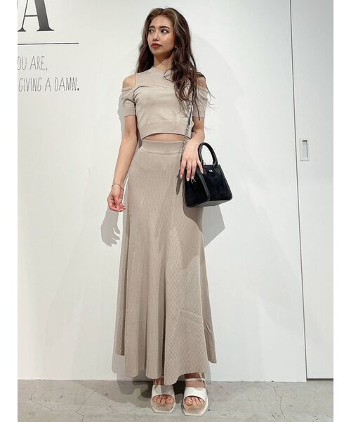 GYDA（ジェイダ）の「【セットアップ着用可】ビスチェレイヤードライク ニットトップス（ニット/セーター・レディース・ブラック/ベージュ/ピンク・FREE）」の9枚目の写真