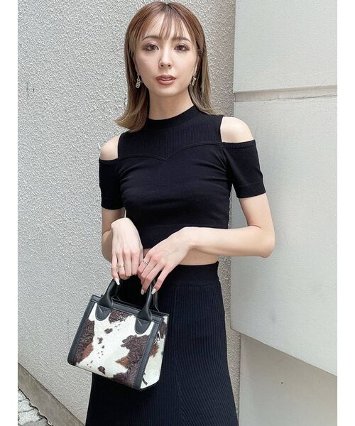 GYDA（ジェイダ）の「【セットアップ着用可】ビスチェレイヤードライク ニットトップス（ニット/セーター・レディース・ブラック/ベージュ/ピンク・FREE）」の11枚目の写真