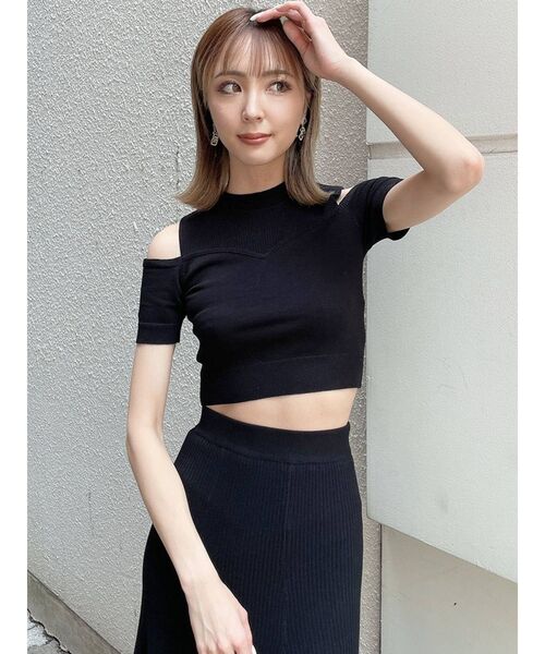 GYDA（ジェイダ）の「【セットアップ着用可】ビスチェレイヤードライク ニットトップス（ニット/セーター・レディース・ブラック/ベージュ/ピンク・FREE）」の13枚目の写真