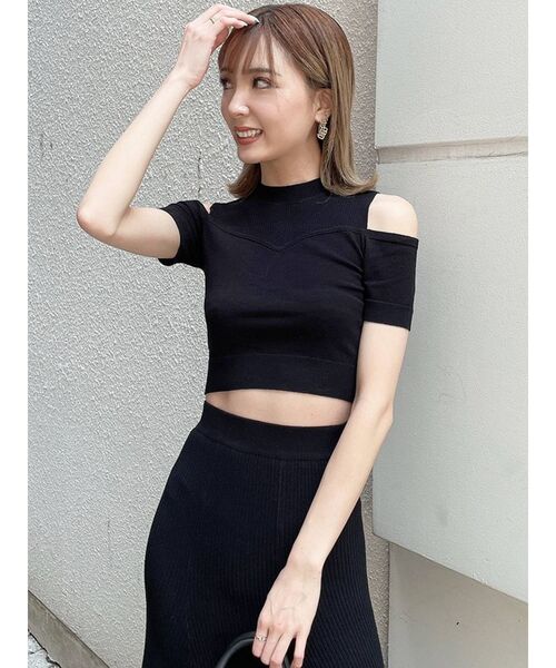 GYDA（ジェイダ）の「【セットアップ着用可】ビスチェレイヤードライク ニットトップス（ニット/セーター・レディース・ブラック/ベージュ/ピンク・FREE）」の14枚目の写真