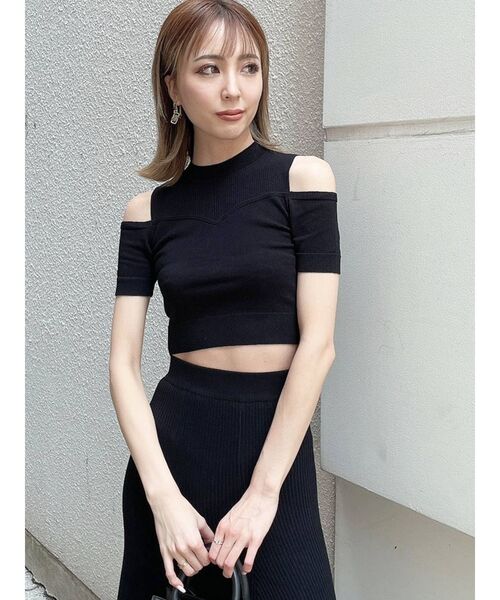 GYDA（ジェイダ）の「【セットアップ着用可】ビスチェレイヤードライク ニットトップス（ニット/セーター・レディース・ブラック/ベージュ/ピンク・FREE）」の15枚目の写真