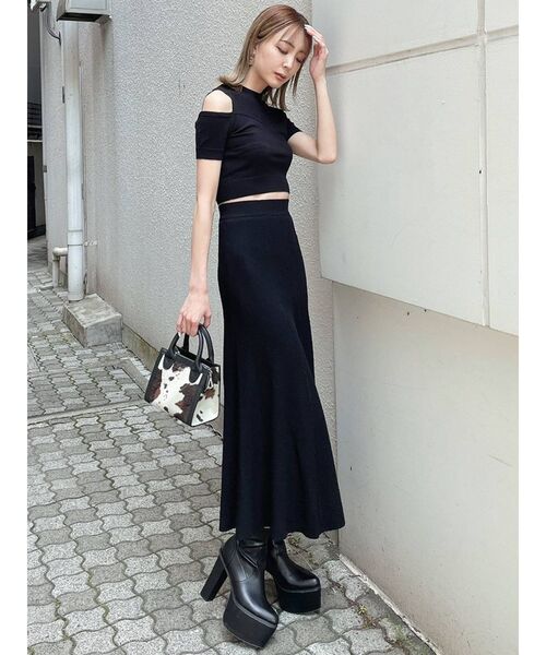 GYDA（ジェイダ）の「【セットアップ着用可】ビスチェレイヤードライク ニットトップス（ニット/セーター・レディース・ブラック/ベージュ/ピンク・FREE）」の16枚目の写真