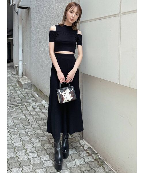 GYDA（ジェイダ）の「【セットアップ着用可】ビスチェレイヤードライク ニットトップス（ニット/セーター・レディース・ブラック/ベージュ/ピンク・FREE）」の18枚目の写真