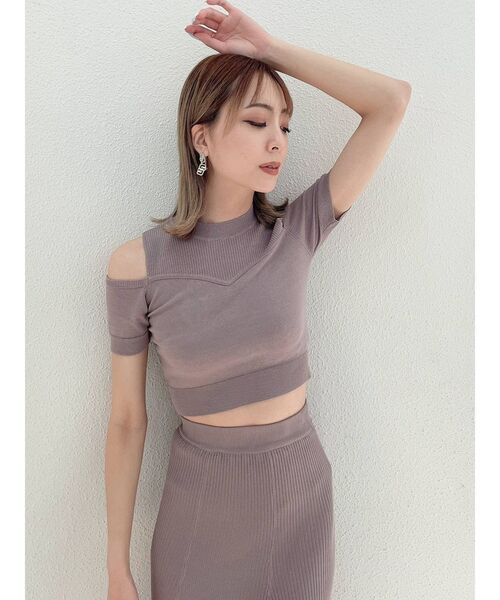 GYDA（ジェイダ）の「【セットアップ着用可】ビスチェレイヤードライク ニットトップス（ニット/セーター・レディース・ブラック/ベージュ/ピンク・FREE）」の20枚目の写真