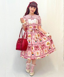 axes femme | ベアズベーカリー柄ジャンスカ(ジャンパースカート)