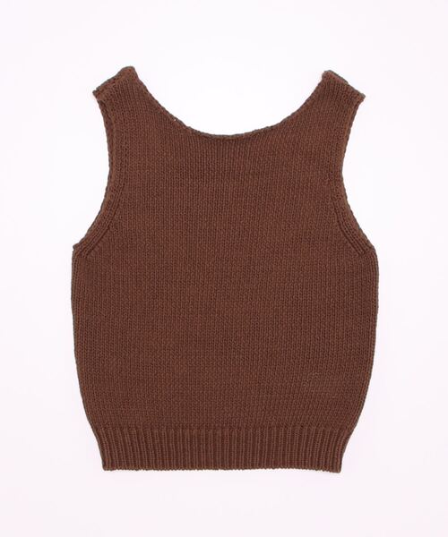 MOUSSY（マウジー）の「MINIMAL KNIT トップス（タンクトップ・レディース・アイボリー/ダークブラウン/グリーン・FREE）」の4枚目の写真
