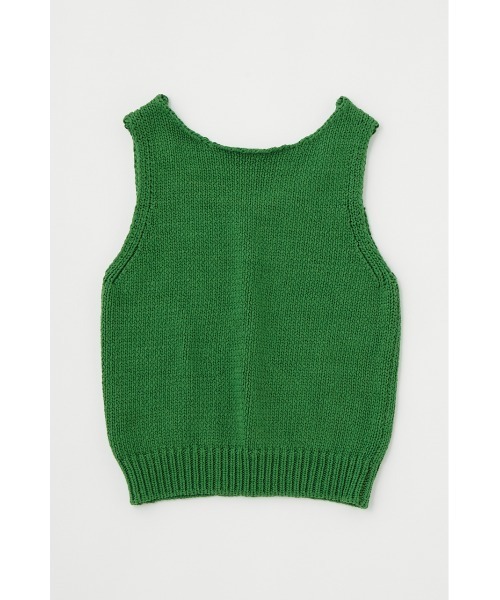 MOUSSY（マウジー）の「MINIMAL KNIT トップス（タンクトップ・レディース・アイボリー/ダークブラウン/グリーン・FREE）」の3枚目の写真