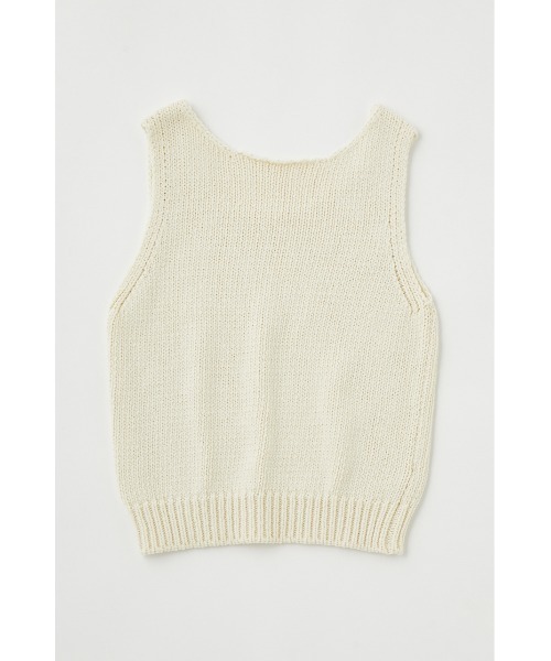 MOUSSY（マウジー）の「MINIMAL KNIT トップス（タンクトップ・レディース・アイボリー/ダークブラウン/グリーン・FREE）」の2枚目の写真