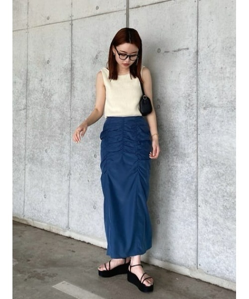 MOUSSY（マウジー）の「MINIMAL KNIT トップス（タンクトップ・レディース・アイボリー/ダークブラウン/グリーン・FREE）」の10枚目の写真